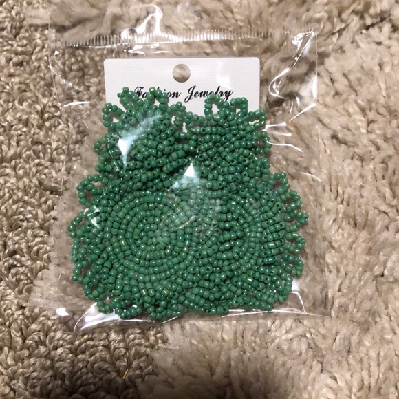 Statement Beaded Bohemian Dangle Round Earrings - Picture 2 of 6